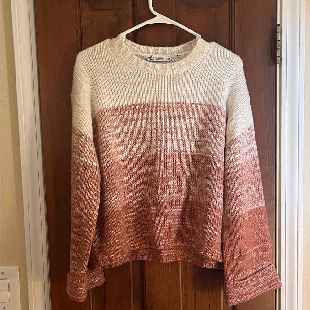Sadie & Sage Cream and Brown Ombre Sweater